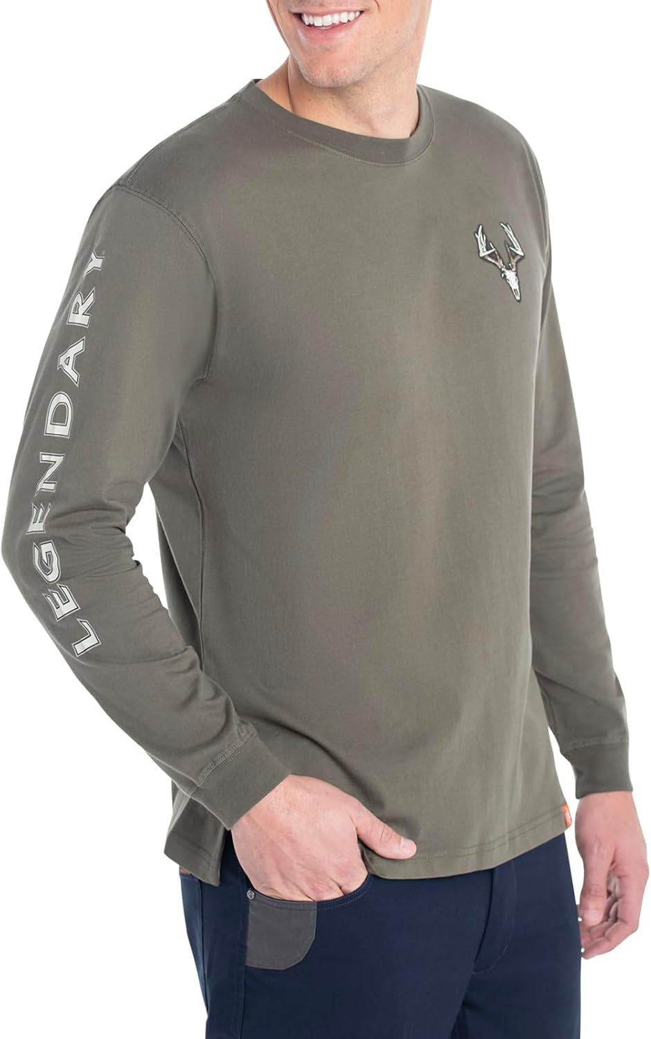 Men'S Long Sleeve T-Shirt Graphic Tee Preshrunk 100% Heavyweight Cotton