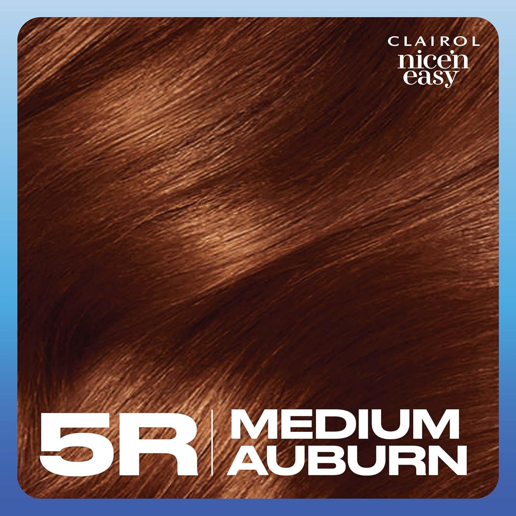 Nice'N Easy Permanent Hair Dye, 5R Medium Auburn Hair Color, Pack of 1